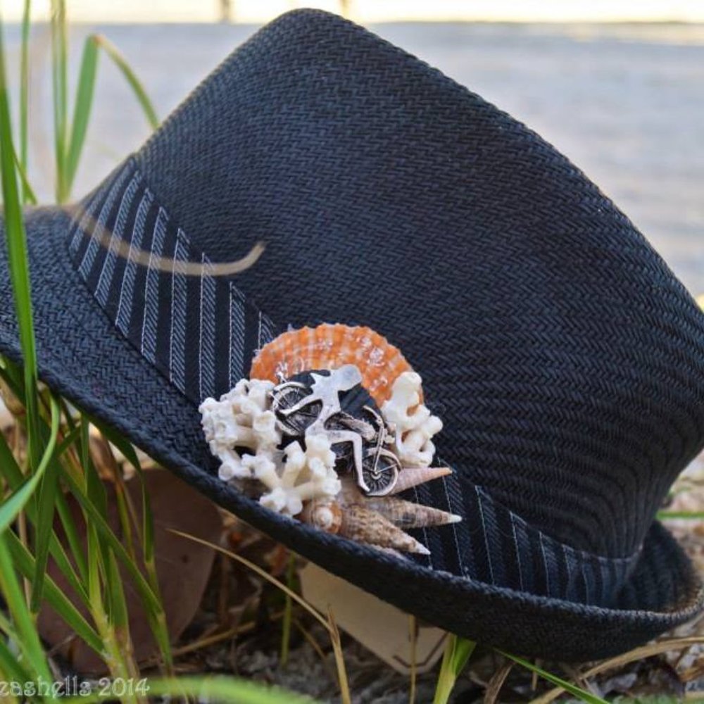 Unisex Black Biker Fedora Sun Hat